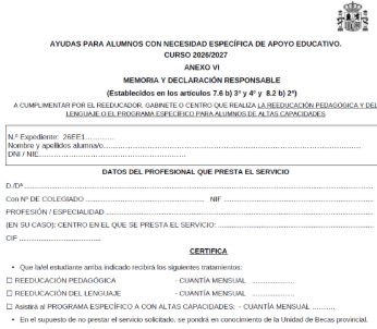 Anexo VI - Convocatoria ayuda NEAE 2026/27